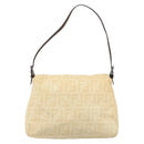 FENDI Zucca Canvas Mamma Baguette Shoulder Bag Beige Silver Auth 186809A-3
