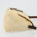 FENDI Zucca Canvas Mamma Baguette Shoulder Bag Beige Silver Auth 186809A-4