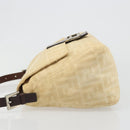 FENDI Zucca Canvas Mamma Baguette Shoulder Bag Beige Silver Auth 186809A-5