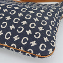 CELINE C Macadam Canvas Shoulder Bag Navy Silver Auth 186810A-10