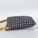 CELINE C Macadam Canvas Shoulder Bag Navy Silver Auth 186810A-4