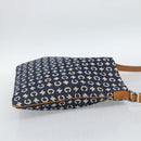CELINE C Macadam Canvas Shoulder Bag Navy Silver Auth 186810A-5