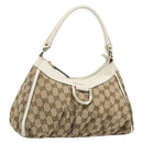 GUCCI GG Canvas Abbey Shoulder Bag Beige Gold 190525 Auth 186811V-1