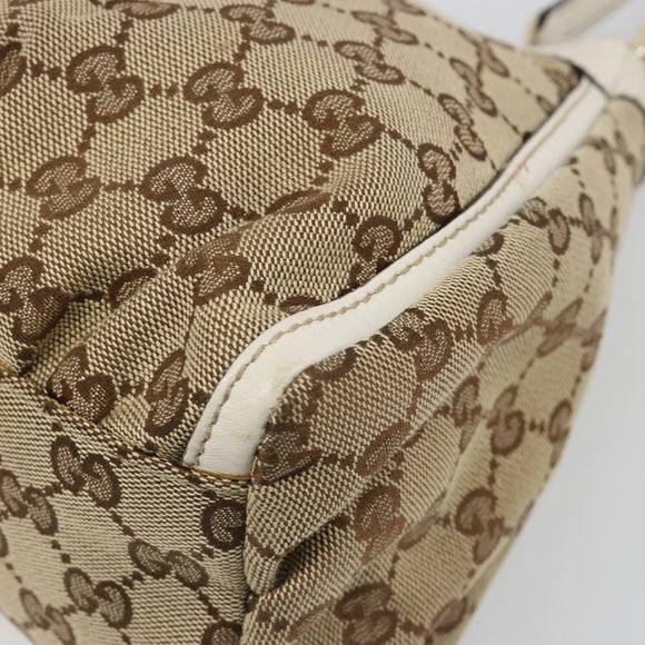 GUCCI GG Canvas Abbey Shoulder Bag Beige Gold 190525 Auth 186811V