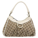 GUCCI GG Canvas Abbey Shoulder Bag Beige Gold 190525 Auth 186811V-13