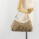 GUCCI GG Canvas Abbey Shoulder Bag Beige Gold 190525 Auth 186811V-25