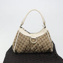 GUCCI GG Canvas Abbey Shoulder Bag Beige Gold 190525 Auth 186811V-12