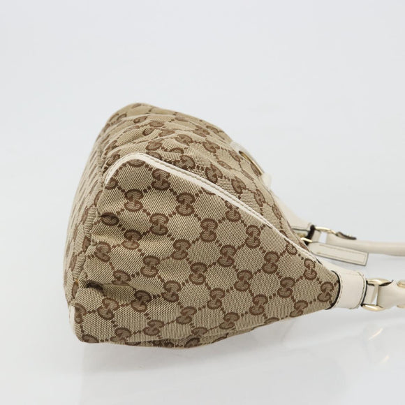 GUCCI GG Canvas Abbey Shoulder Bag Beige Gold 190525 Auth 186811V