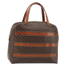 CELINE Macadam Canvas Hand Bag PVC Leather Brown Gold Auth 186813-1