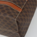 CELINE Macadam Canvas Hand Bag PVC Leather Brown Gold Auth 186813-15