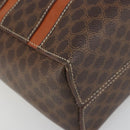 CELINE Macadam Canvas Hand Bag PVC Leather Brown Gold Auth 186813-16