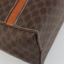 CELINE Macadam Canvas Hand Bag PVC Leather Brown Gold Auth 186813-8