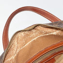 CELINE Macadam Canvas Hand Bag PVC Leather Brown Gold Auth 186813-10