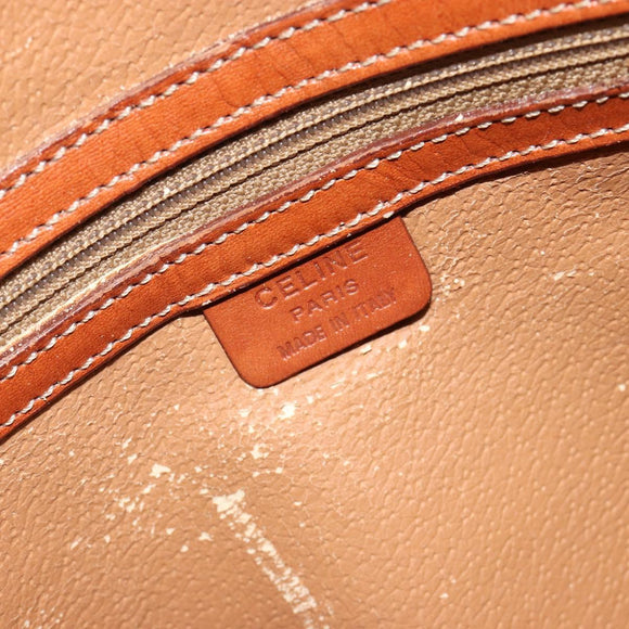 CELINE Macadam Canvas Hand Bag PVC Leather Brown Gold Auth 186813