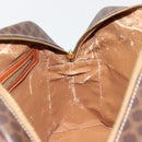 CELINE Macadam Canvas Hand Bag PVC Leather Brown Gold Auth 186813-20