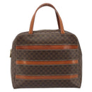 CELINE Macadam Canvas Hand Bag PVC Leather Brown Gold Auth 186813-13