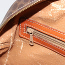 CELINE Macadam Canvas Hand Bag PVC Leather Brown Gold Auth 186813-22