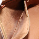 CELINE Macadam Canvas Hand Bag PVC Leather Brown Gold Auth 186813-23