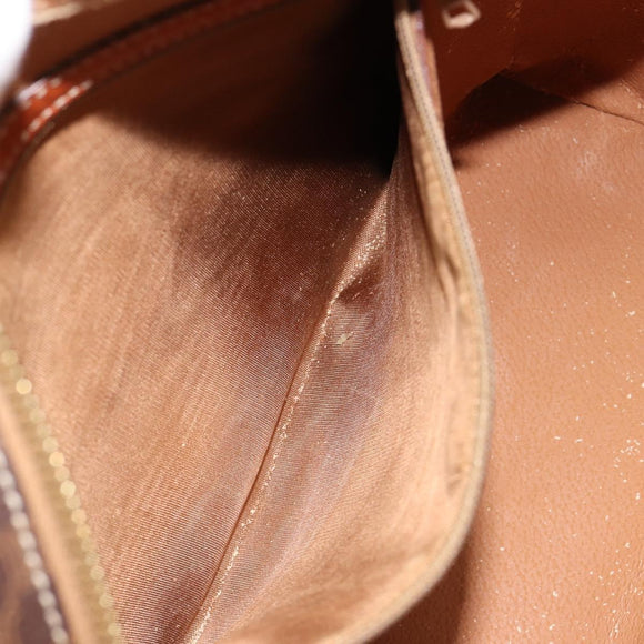 CELINE Macadam Canvas Hand Bag PVC Leather Brown Gold Auth 186813