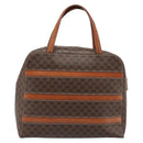 CELINE Macadam Canvas Hand Bag PVC Leather Brown Gold Auth 186813-2