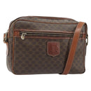 CELINE Macadam Canvas Shoulder Bag PVC Leather Brown Gold Auth 186814-1