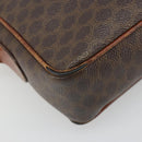 CELINE Macadam Canvas Shoulder Bag PVC Leather Brown Gold Auth 186814-17
