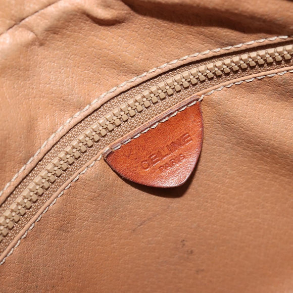 CELINE Macadam Canvas Shoulder Bag PVC Leather Brown Gold Auth 186814