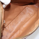 CELINE Macadam Canvas Shoulder Bag PVC Leather Brown Gold Auth 186814-10