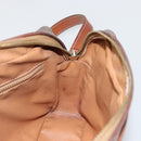 CELINE Macadam Canvas Shoulder Bag PVC Leather Brown Gold Auth 186814-20