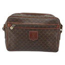 CELINE Macadam Canvas Shoulder Bag PVC Leather Brown Gold Auth 186814-13