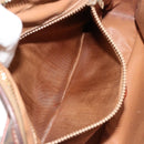 CELINE Macadam Canvas Shoulder Bag PVC Leather Brown Gold Auth 186814-23