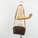 CELINE Macadam Canvas Shoulder Bag PVC Leather Brown Gold Auth 186814-25