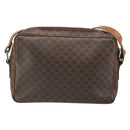 CELINE Macadam Canvas Shoulder Bag PVC Leather Brown Gold Auth 186814-2