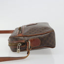 CELINE Macadam Canvas Shoulder Bag PVC Leather Brown Gold Auth 186814-4