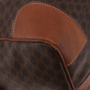 CELINE Macadam Canvas Boston Bag PVC Leather Brown Gold Auth 186815-16