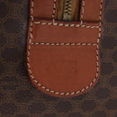 CELINE Macadam Canvas Boston Bag PVC Leather Brown Gold Auth 186815-18