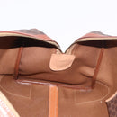 CELINE Macadam Canvas Boston Bag PVC Leather Brown Gold Auth 186815-20