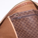 CELINE Macadam Canvas Boston Bag PVC Leather Brown Gold Auth 186815-21