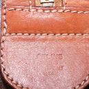 CELINE Macadam Canvas Boston Bag PVC Leather Brown Gold Auth 186815-12