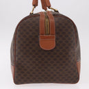 CELINE Macadam Canvas Boston Bag PVC Leather Brown Gold Auth 186815-3