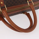 CELINE Macadam Canvas Boston Bag PVC Leather Brown Gold Auth 186815-7