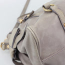 Miu Miu Ribbon Hand Bag Leather 2way Purple Gold Auth 186822V-16