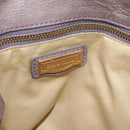Miu Miu Ribbon Hand Bag Leather 2way Purple Gold Auth 186822V-21