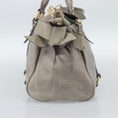Miu Miu Ribbon Hand Bag Leather 2way Purple Gold Auth 186822V-3