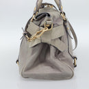 Miu Miu Ribbon Hand Bag Leather 2way Purple Gold Auth 186822V-4