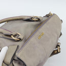 Miu Miu Ribbon Hand Bag Leather 2way Purple Gold Auth 186822V-6