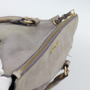 Miu Miu Ribbon Hand Bag Leather 2way Purple Gold Auth 186822V-7