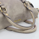 Miu Miu Ribbon Hand Bag Leather 2way Purple Gold Auth 186822V-8