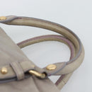 Miu Miu Ribbon Hand Bag Leather 2way Purple Gold Auth 186822V-14