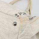 PRADA Canapa Hand Bag Canvas Gray Silver Auth 186823-17
